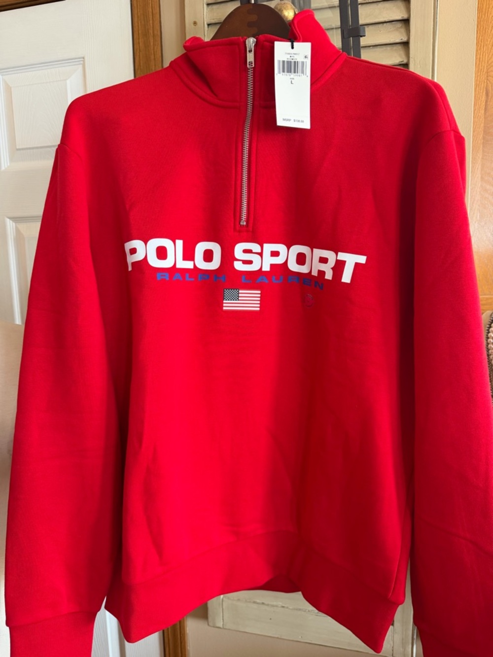 Ralph Lauren Polo Sport Red Quarter-Zip Sweatshirt